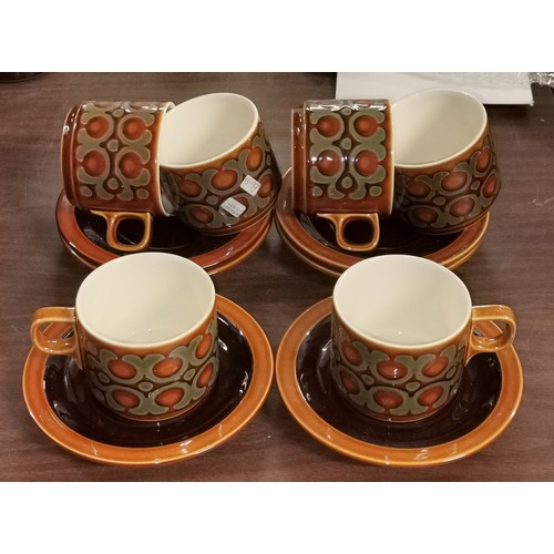 125 - Set of 6 x 1970's Hornsea Pottery 'Bronte' cups and saucers