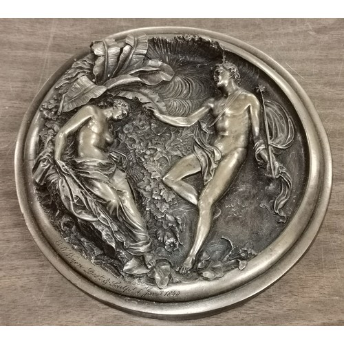 128 - 18 cm diameter 1848 reproduction bronze look wall plaque