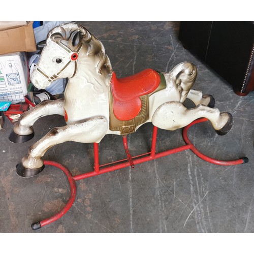 2 - Mid-century Mobo Range Rider childs tin plate rocking horse