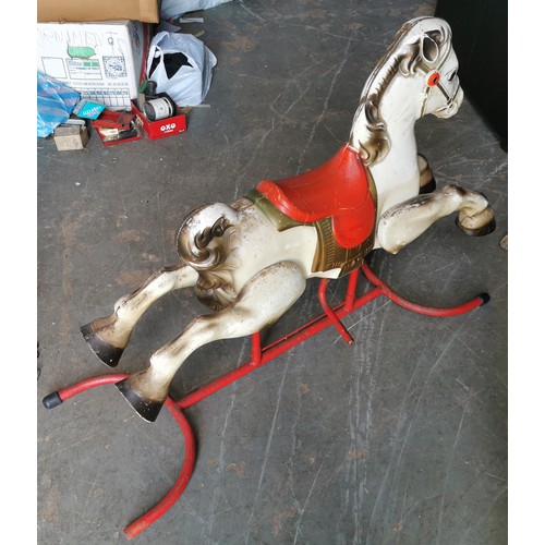 2 - Mid-century Mobo Range Rider childs tin plate rocking horse