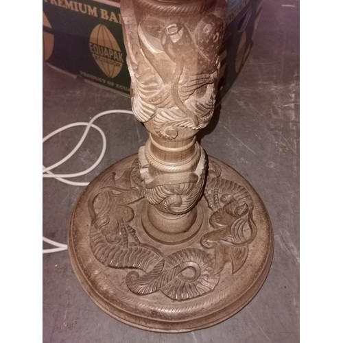 71 - Approx 156 cm tall nice carved standard lamp without shade