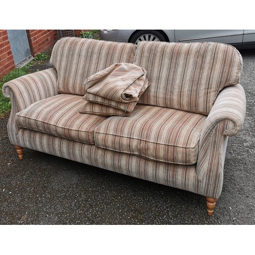 216 - Parker Knoll 3 and 2 seater settees with matching cushions and arm protectors, approx 195 and 165 cm... 