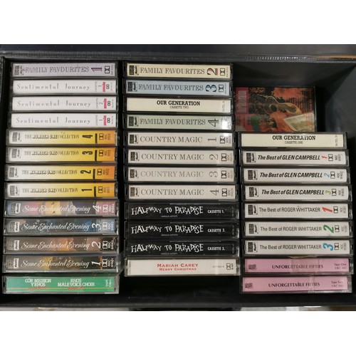 44 - Large eclectic job lot of assorted audio cassette tape albums, including chart, opera, classical, ja... 