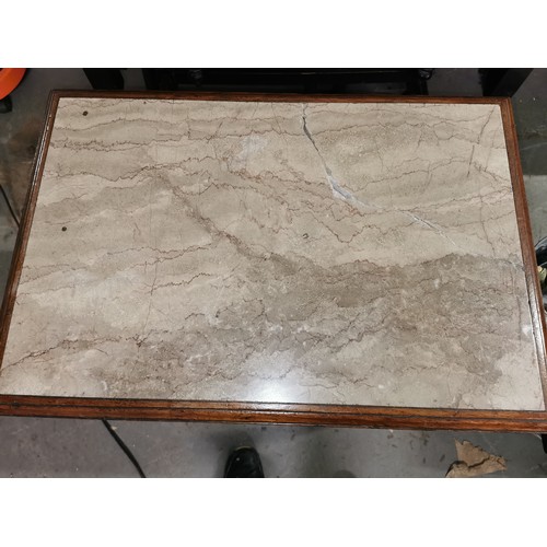 289 - 75 x 51 x 71 cm marble top table - damage to marble