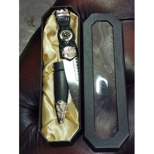 2 - New and boxed Sutherland clan Sgian Dubh knife