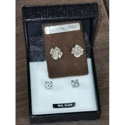 299 - 2 x pairs of silver earrings