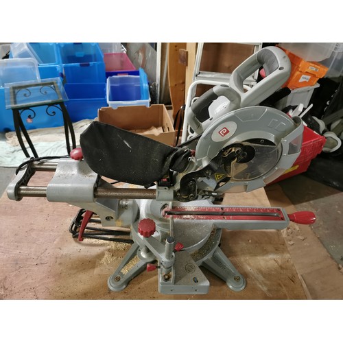 268 - Performance Power sliding mitre saw mounted on home made portable bench