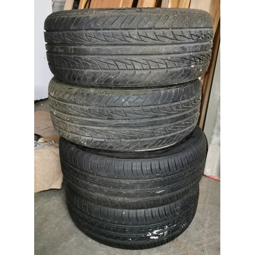 105 - Set of 4 x genuine Mini Cooper 1.3 GI alloy wheels with good tyres plus other spare alloy without