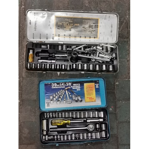 166 - 2 x socket sets in metal cases