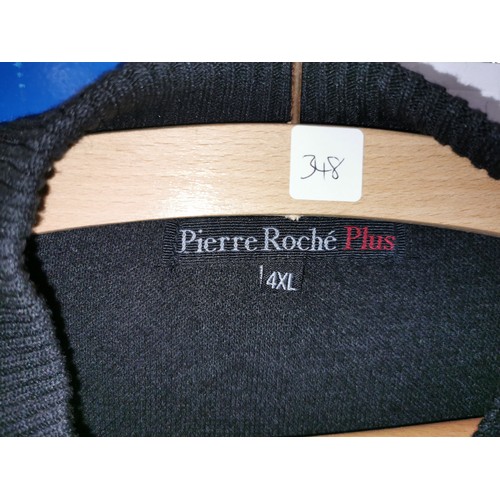 251 - Pierre Roche plus gents as new black full zip cardigan size 4XL