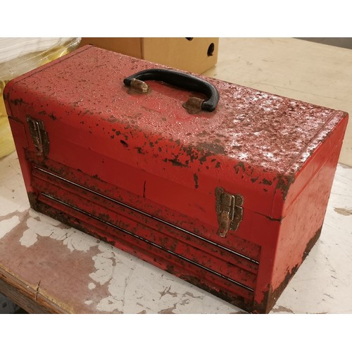 68 - Metal 2 drawer tool box and contents