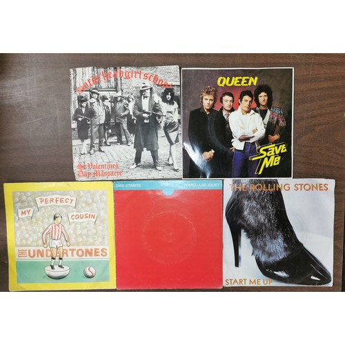 264 - Bundle of 1980's vinyl singles in good condition - Stones, Motorhead, Dire Straits, Undertones and Q... 