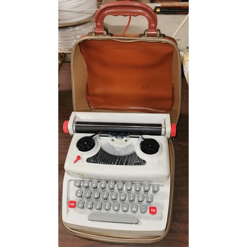 44 - Vintage Petite childs typewriter in soft zip case