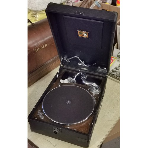 161 - HMV wind up picnic gramophone