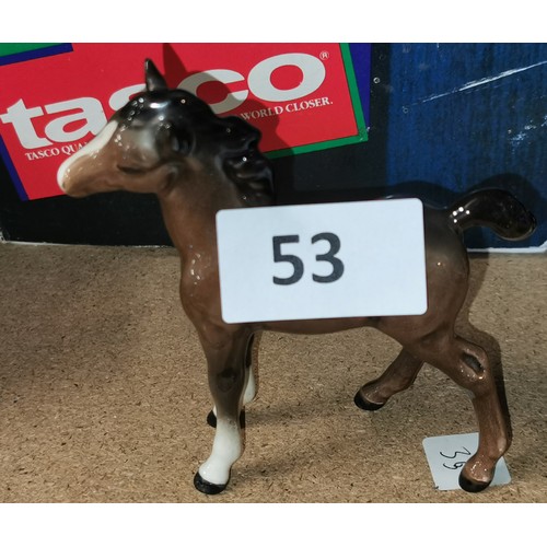 53 - 11 cm long and tall Beswick foal with cocked head figure