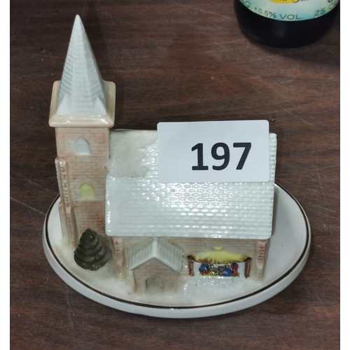 197 - 12.5 x 9 x 13 cm Coalport fine bone china 'The Christmas church'