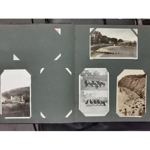 321 - Old postcard album containing 35 x assorted old postcards