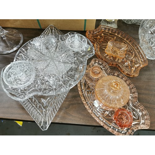 310 - Large job lot of assorted glass, crystal and vintage pottery