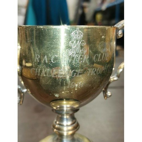 44 - 22 cm tall 1991 silver plate RAC challenge trophy cup