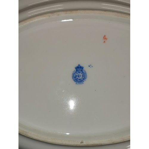 55 - 23.5 cm diameter Royal Worcester willow pattern plate and matching oval plate with crack plus other ... 