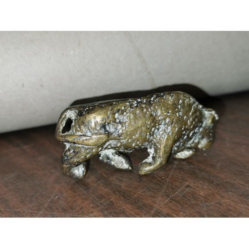 53 - Approx 7.5 cm long solid brass bull figure