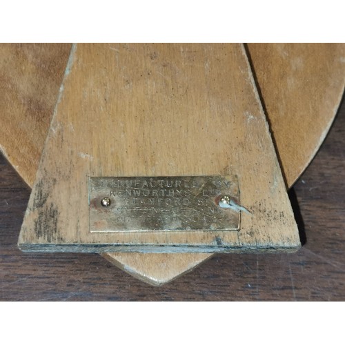 253 - 11 cm white metal on wood 1955 mid Wales ACU motorbike racing trophy