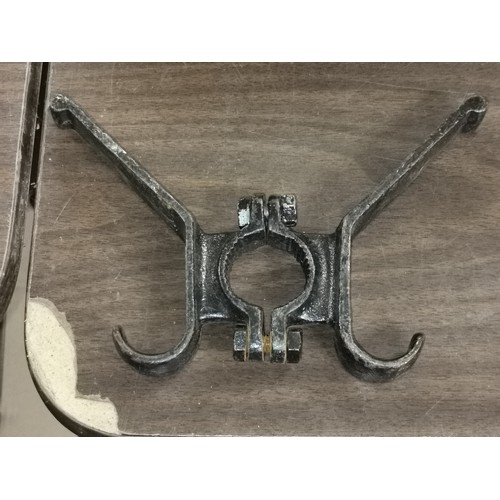 299 - Pair of old steel hooks