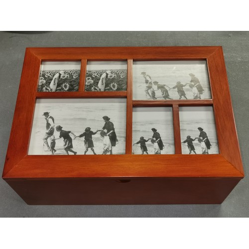 206A - Boxed and unused 39 x 27.5 x 17 cm cherry wood photo memory box