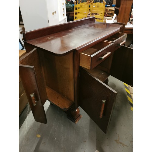 231 - 121 x 48 x 104 cm 1930's 2 drawer sideboard with wing side cupboards