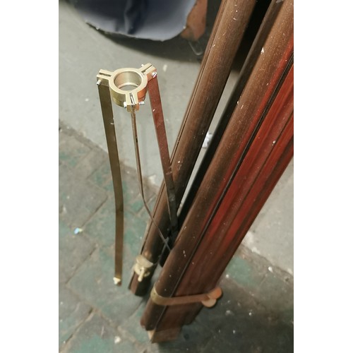 30 - 19th century brass reproduction nautical telescope on tripod stand - screw missing from telescope su... 