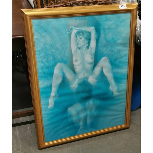 221 - 68.5 x 89 cm gilt framed erotic painting print