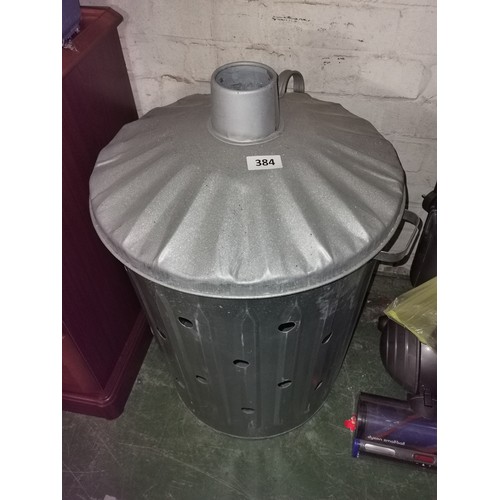 384 - 74 cm tall galvanised incinerator