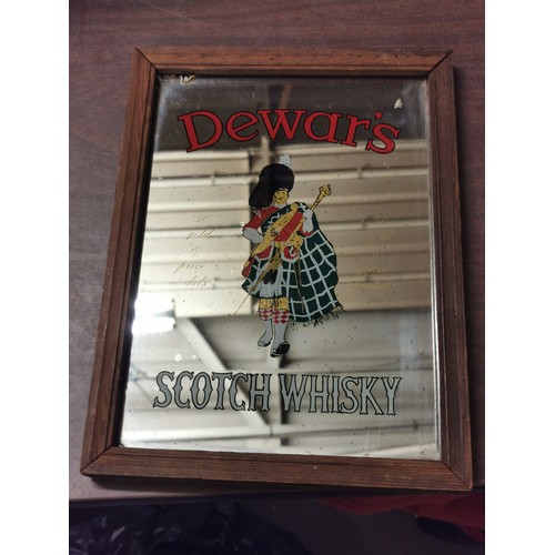 30 - 23.5 x 31 cm Dewars whisky pub picture mirror