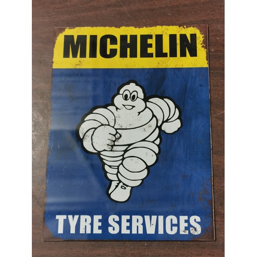 63 - 15 x 20 cm tin, Michelin tyre services, reproduction advertising sign