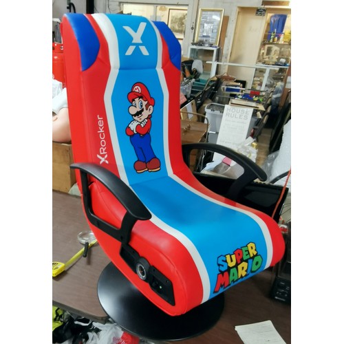 110 - Unused Xrocker Super Mario folding gaming chair - no leads