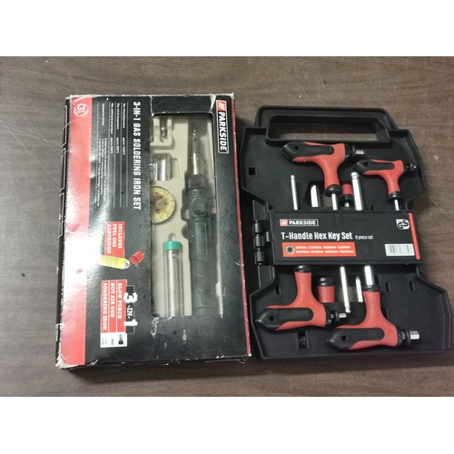 235 - Boxed Parkside 3 in 1 soldering iron and T handle hex key set