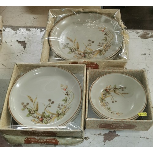 111 - Boxed and unused retro St Michaels harvest set of 6 x dinner plates, 6 x dessert plates and 3 x bowl... 