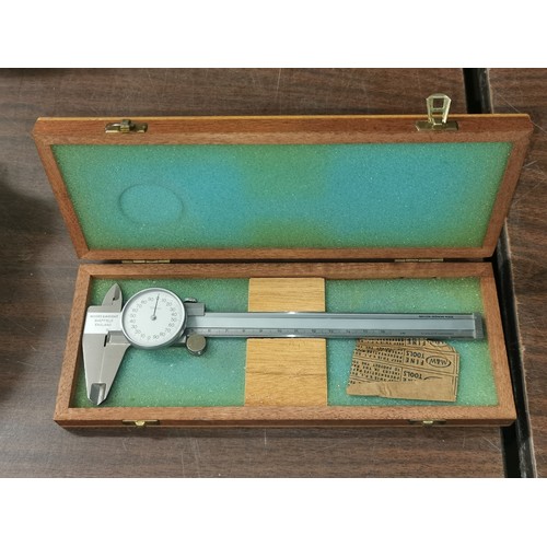 36 - Moore and Wright dial caliper in wooden case