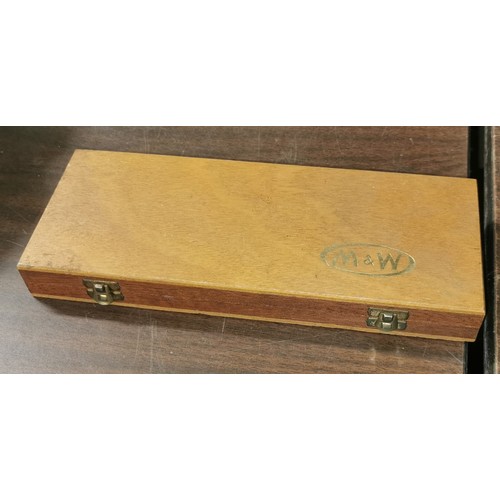 36 - Moore and Wright dial caliper in wooden case