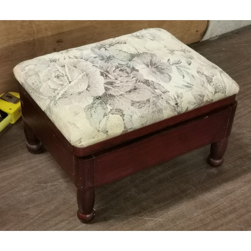 80 - Sewing stool and contents