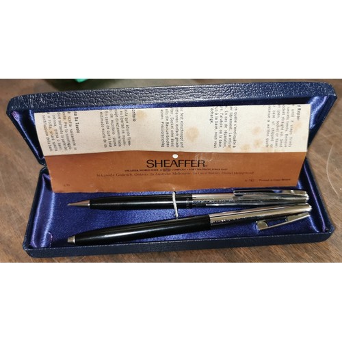 22 - Sheaffer retracting pencil in case plus similar biro