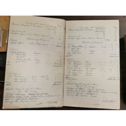 113 - 2 x 1940's and 1 x 1950 tobacco warehouse receiving books and Albert Dock labour book - all full and... 