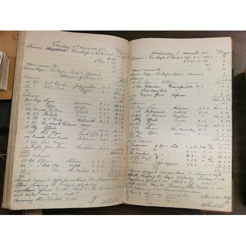 113 - 2 x 1940's and 1 x 1950 tobacco warehouse receiving books and Albert Dock labour book - all full and... 