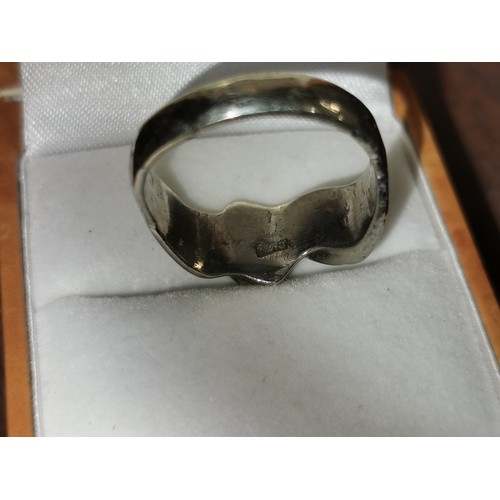 78 - Large silver ring size S 1/2, stamped