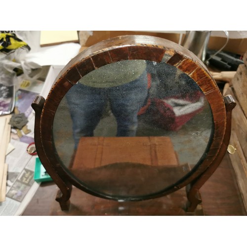 161 - Regency? period toilet mirror with under drawer, benefit from TLC