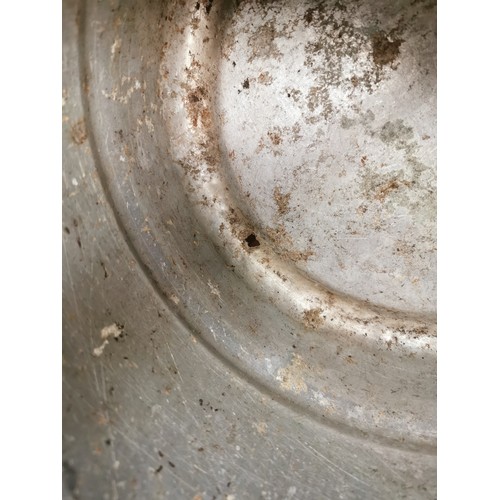 131 - 29 cm tall galvanised hinge lid bin - small hole on bottom