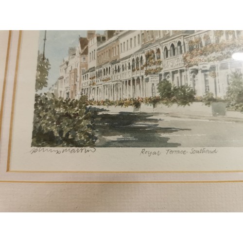 232 - 36 x 33 cm framed and mounted ltd ed' print, 286/850, after original painting of Royal Terrace South... 