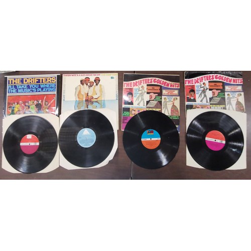 407 - 4 x The Drifters vinyl albums all average