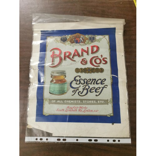 443 - 36 x 30 cm original Brand & Co's essence of beef shop poster