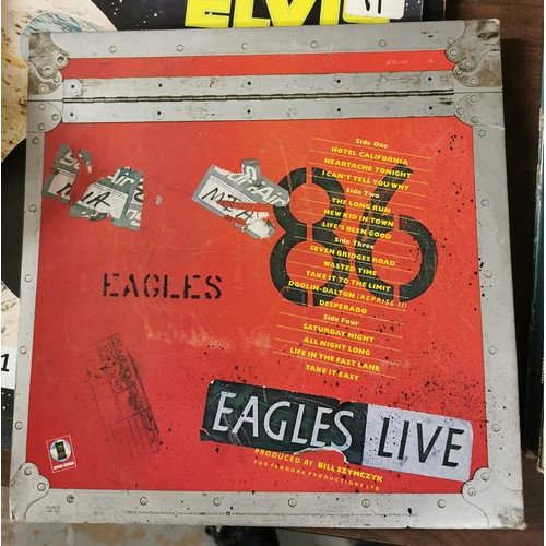 678 - The Eagles - Live, gatefold sleeve double vinyl album with poster insert, in very good condition but... 